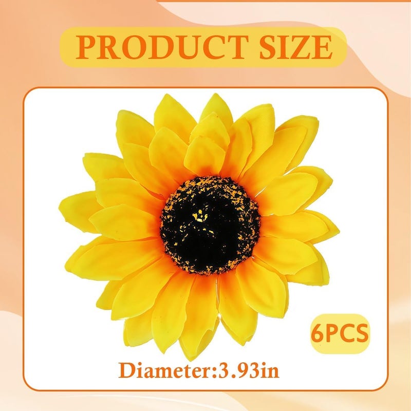 UPSTORE 6PK Sunflower Hair Clip Simulation of Daisy Salon Clip Large Sectioning Clips Hair Alligator Hairpin Clamp Barrettes Styling Accessories for Women Headwea - Image 2
